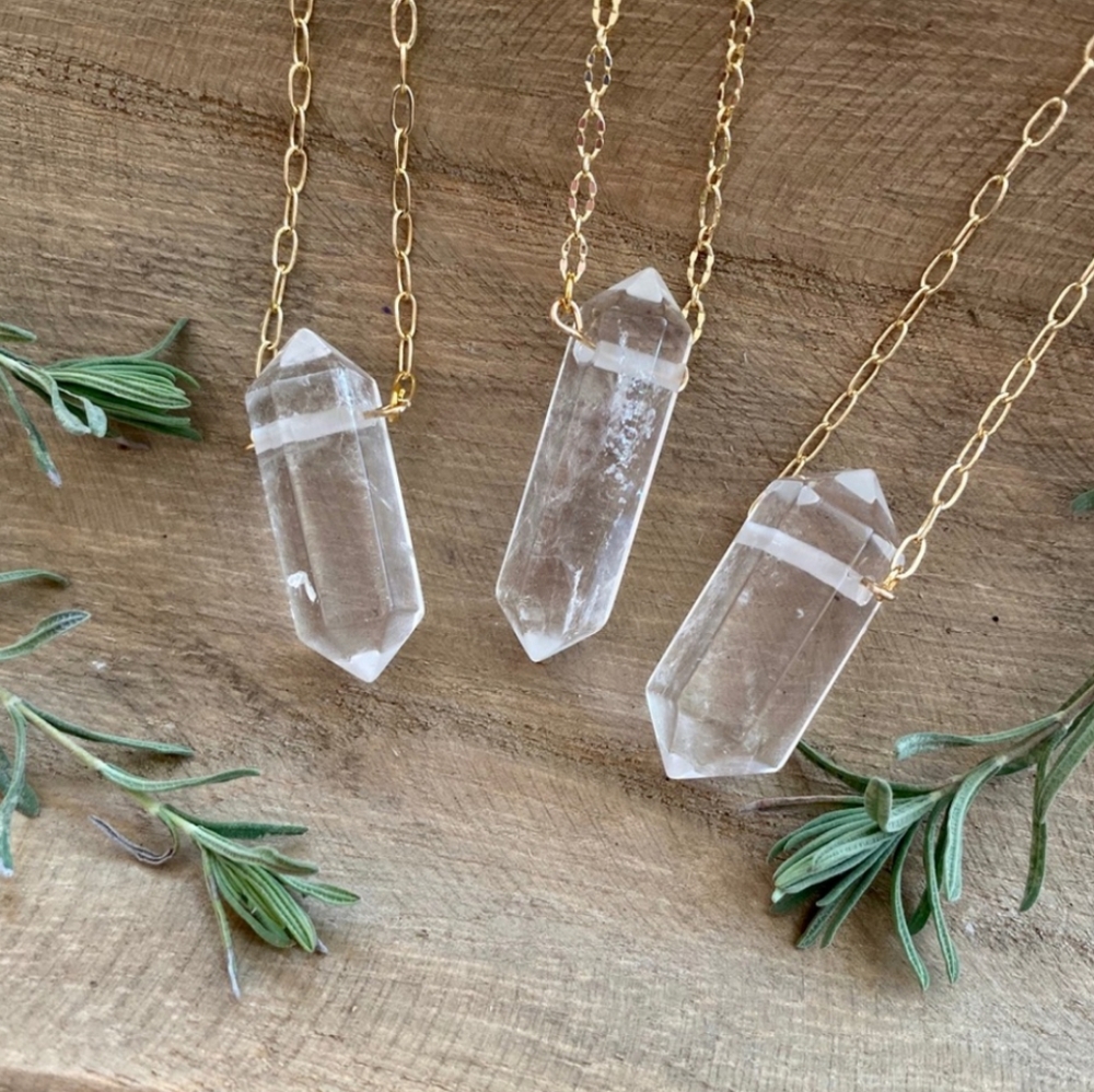 Boho Double Terminated Crystal Necklace